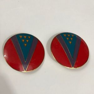 Vintage Laurel Burch “WU-YI” Golden Earrings.
